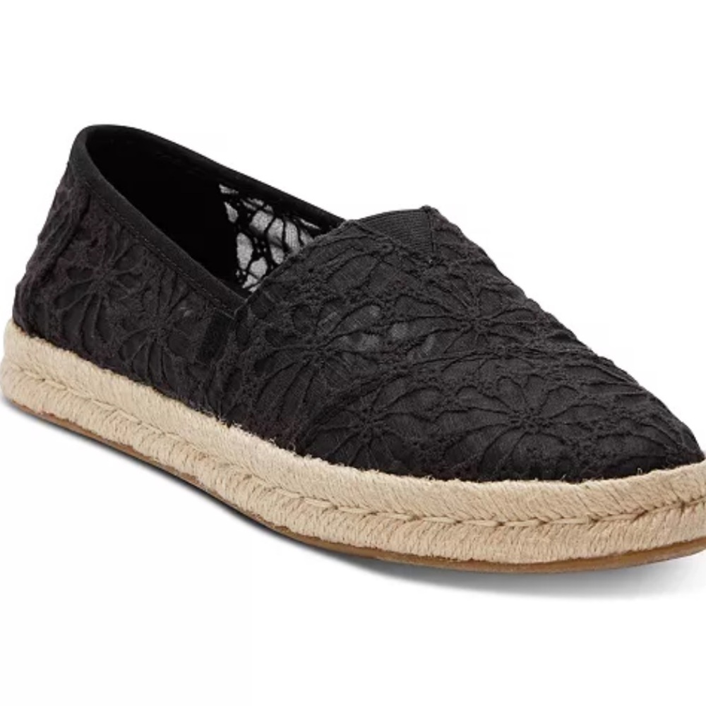Toms - Women's Alpargata Rope 2.0 Espadrille Slip-On Flats black size 6